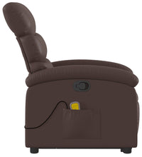 Massagesessel mit Aufstehhilfe Braun Kunstleder