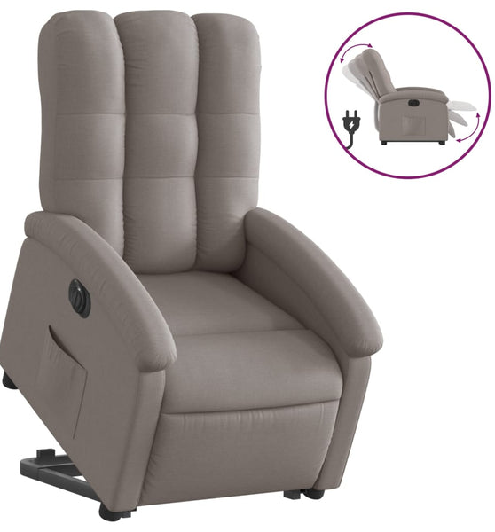 Relaxsessel mit Aufstehhilfe Elektrisch Taupe Stoff