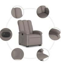 Relaxsessel mit Aufstehhilfe Elektrisch Taupe Stoff