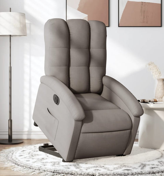 Relaxsessel mit Aufstehhilfe Elektrisch Taupe Stoff