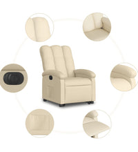 Relaxsessel mit Aufstehhilfe Elektrisch Creme Stoff