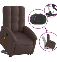 Elektrischer Massagesessel mit Aufstehhilfe Dunkelbraun Stoff