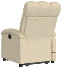 Elektrischer Massagesessel mit Aufstehhilfe Creme Stoff