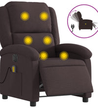 Massagesessel Elektrisch Dunkelbraun Stoff