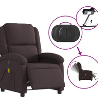 Massagesessel Elektrisch Dunkelbraun Stoff
