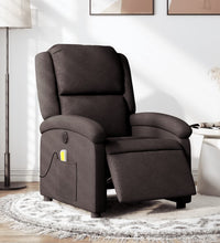 Massagesessel Elektrisch Dunkelbraun Stoff