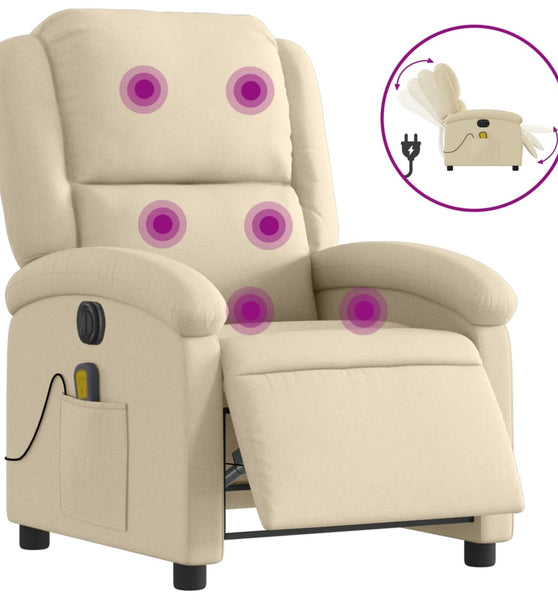 Massagesessel Elektrisch Creme Stoff