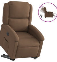 Relaxsessel mit Aufstehhilfe Elektrisch Braun Stoff