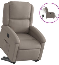 Relaxsessel mit Aufstehhilfe Elektrisch Taupe Stoff