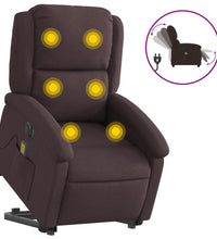 Elektrischer Massagesessel mit Aufstehhilfe Dunkelbraun Stoff