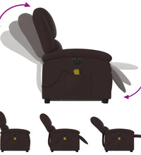Elektrischer Massagesessel mit Aufstehhilfe Dunkelbraun Stoff
