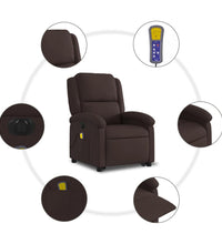 Elektrischer Massagesessel mit Aufstehhilfe Dunkelbraun Stoff