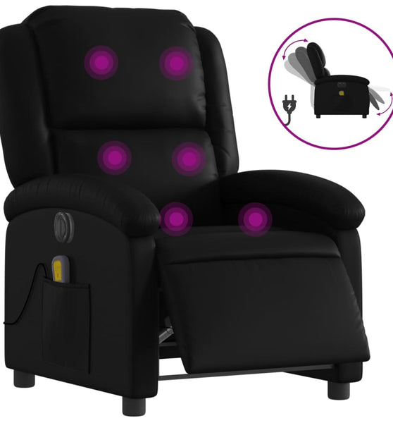 Massagesessel Elektrisch Schwarz Kunstleder