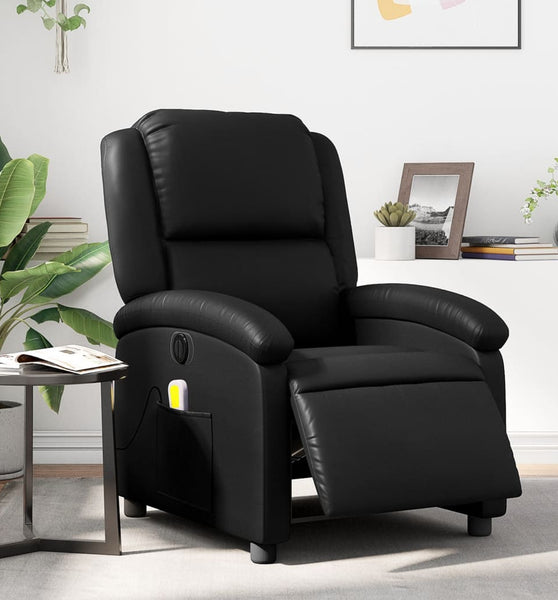 Massagesessel Elektrisch Schwarz Kunstleder
