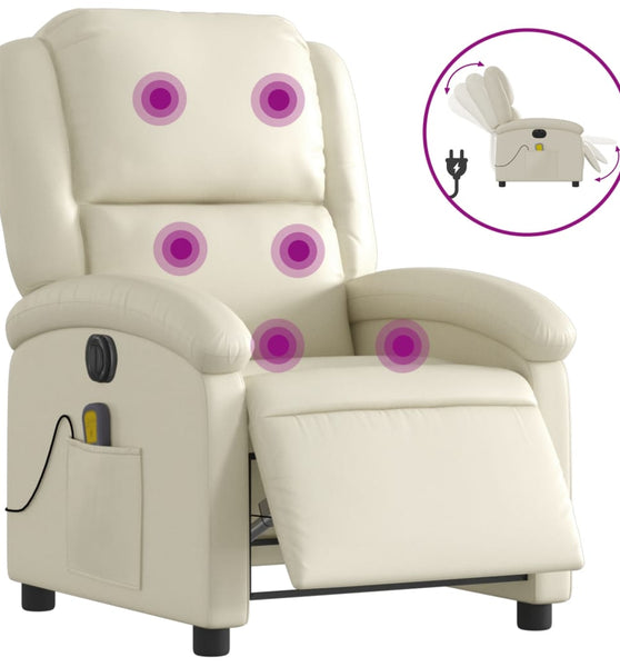 Massagesessel Elektrisch Creme Kunstleder