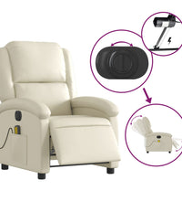 Massagesessel Elektrisch Creme Kunstleder