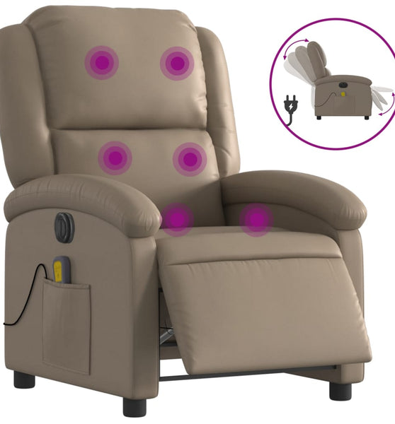 Massagesessel Elektrisch Cappuccino-Braun Kunstleder