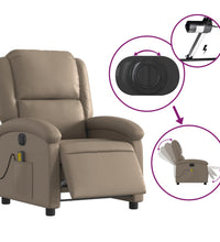 Massagesessel Elektrisch Cappuccino-Braun Kunstleder