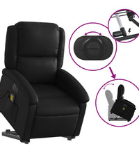 Massagesessel mit Aufstehhilfe Elektrisch Schwarz Kunstleder