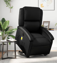 Massagesessel mit Aufstehhilfe Elektrisch Schwarz Kunstleder