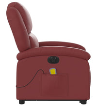 Massagesessel mit Aufstehhilfe Elektrisch Weinrot Kunstleder