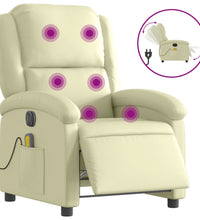 Massagesessel Elektrisch Creme Echtleder