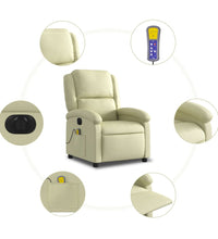 Massagesessel Elektrisch Creme Echtleder