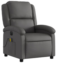Massagesessel Elektrisch Grau Echtleder