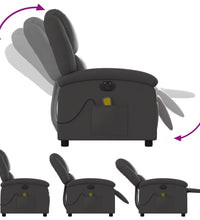 Massagesessel Elektrisch Grau Echtleder
