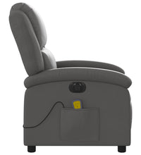 Massagesessel Elektrisch Grau Echtleder