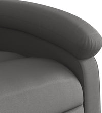 Massagesessel mit Aufstehhilfe Grau Echtleder
