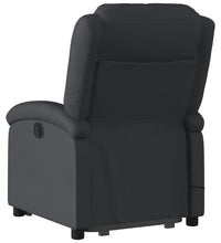 Massagesessel mit Aufstehhilfe Elektrisch Schwarz Echtleder