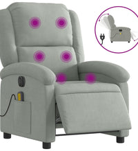 Massagesessel Elektrisch Hellgrau Samt
