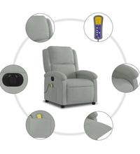Massagesessel Elektrisch Hellgrau Samt