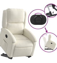 Relaxsessel mit Aufstehhilfe Creme Samt