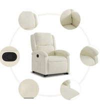 Relaxsessel mit Aufstehhilfe Creme Samt