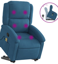 Massagesessel mit Aufstehhilfe Blau Samt