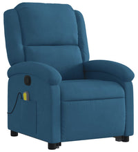 Massagesessel mit Aufstehhilfe Blau Samt