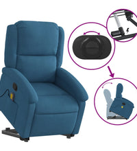 Massagesessel mit Aufstehhilfe Blau Samt