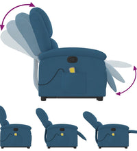 Massagesessel mit Aufstehhilfe Blau Samt