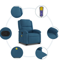 Massagesessel mit Aufstehhilfe Blau Samt