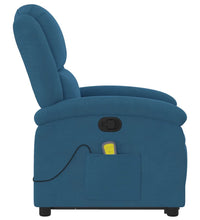 Massagesessel mit Aufstehhilfe Blau Samt