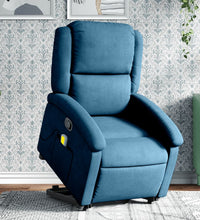 Massagesessel mit Aufstehhilfe Blau Samt