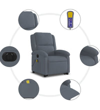 Massagesessel mit Aufstehhilfe Elektrisch Dunkelgrau Samt