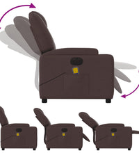 Massagesessel Elektrisch Dunkelbraun Stoff