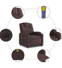 Massagesessel Elektrisch Dunkelbraun Stoff