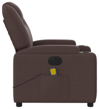 Massagesessel Elektrisch Dunkelbraun Stoff