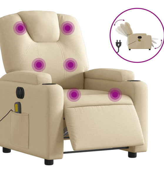 Massagesessel Elektrisch Creme Stoff