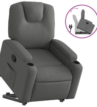 Relaxsessel mit Aufstehhilfe Dunkelgrau Stoff