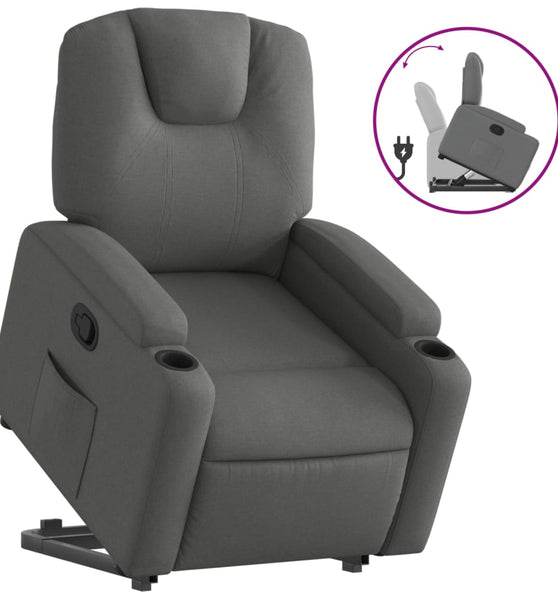 Relaxsessel mit Aufstehhilfe Dunkelgrau Stoff